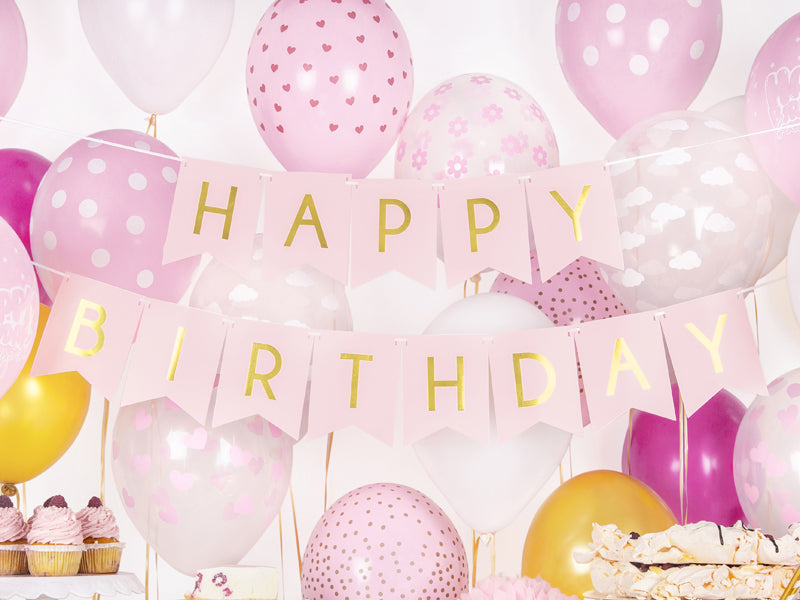 Slinger Happy Birthday • Roze
