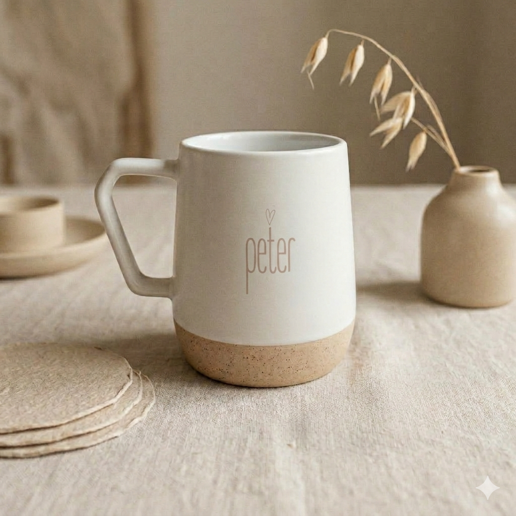 keramische mok peter mat wit