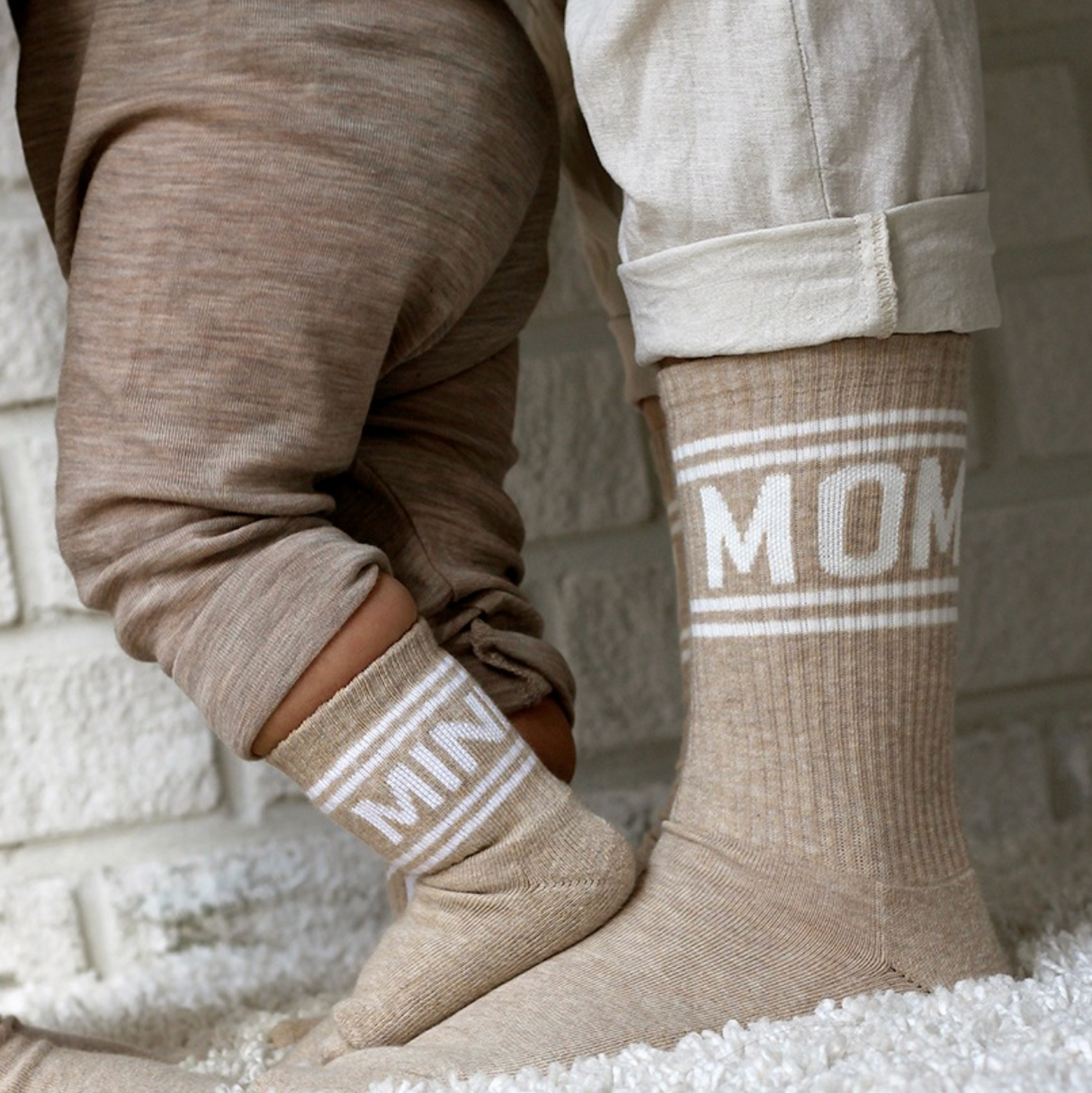 Sokken mini sokken mama beige mom