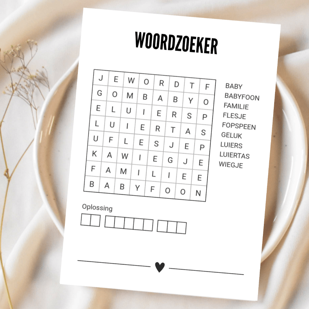 woordzoeker je wordt oma