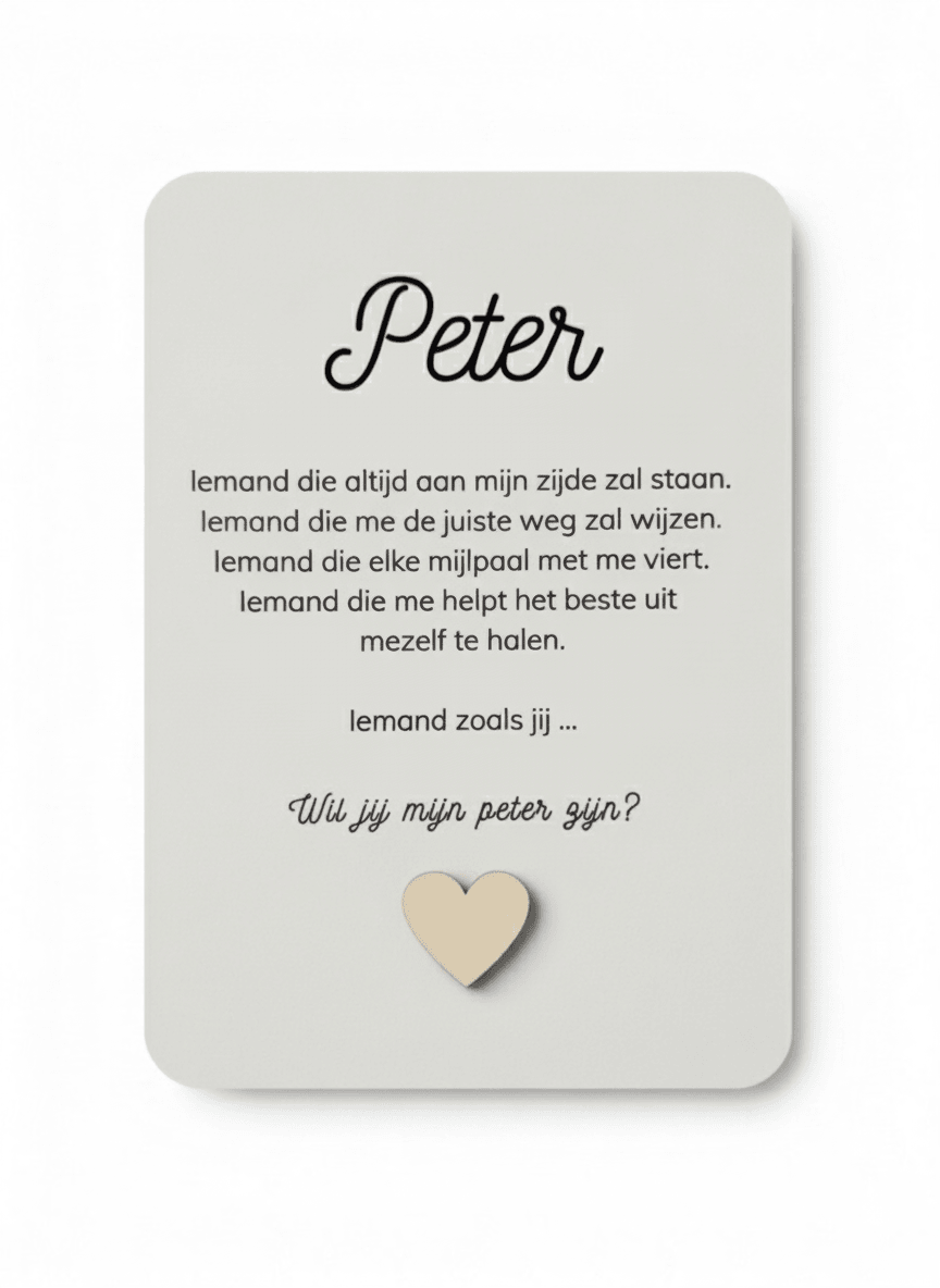 A6 postkaart wil jij mijn peter zijn