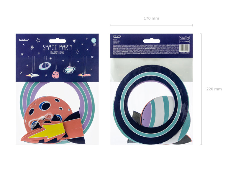 Hangende Decoratie • Space Party (5 stuks) - Helloboy