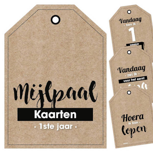 Mijlpaallkaarten '1ste jaar' (labels) - HelloBaby.be