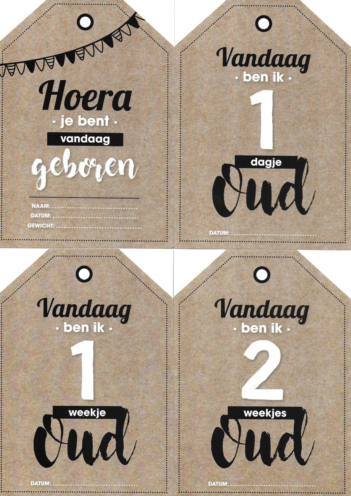 Mijlpaallkaarten '1ste jaar' (labels) - HelloBaby.be