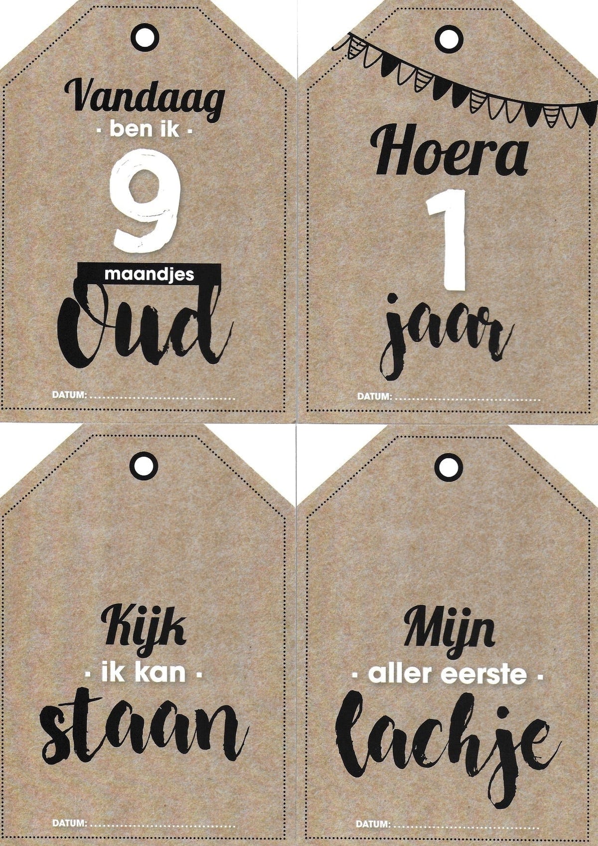 Mijlpaallkaarten '1ste jaar' (labels) - HelloBaby.be