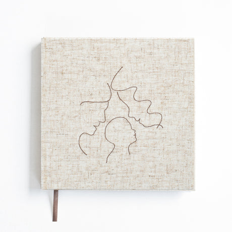 invulboek opa en oma beige linnen met stiksel