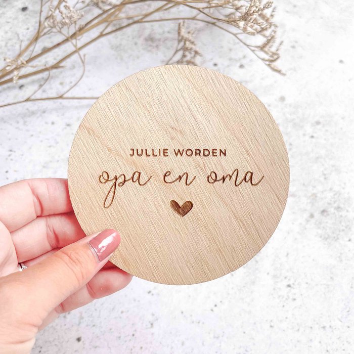 houten cirkel jullie worden opa en oma