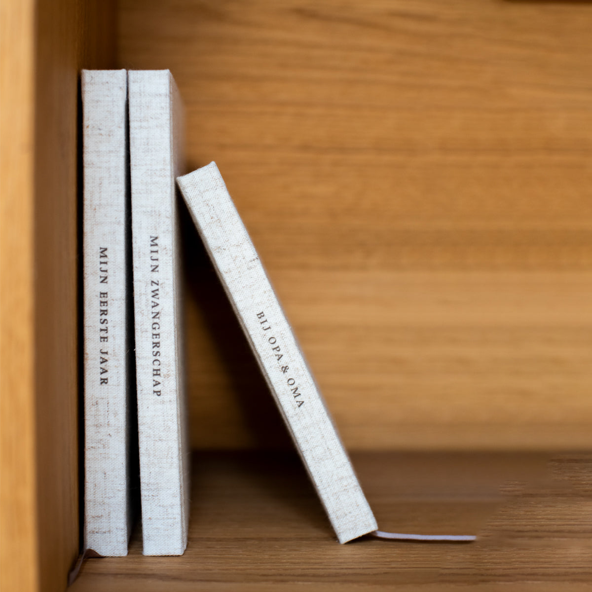 invulboek opa en oma beige linnen met stiksel