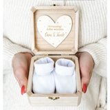 jullie worden oom en tante houten kistje met pantoffels aankondigingsdoosje zwangerschapsaankondiging