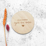 houten cirkel jullie worden opa en oma