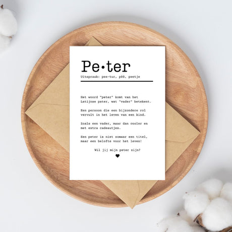 a6 kaart wenskaart wil jij mijn peter zijn