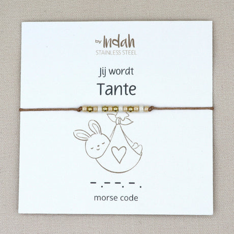 jij wordt tante armband morse code