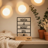 houten kader zwart hoera je wordt opa zwangerschapsaankondiging