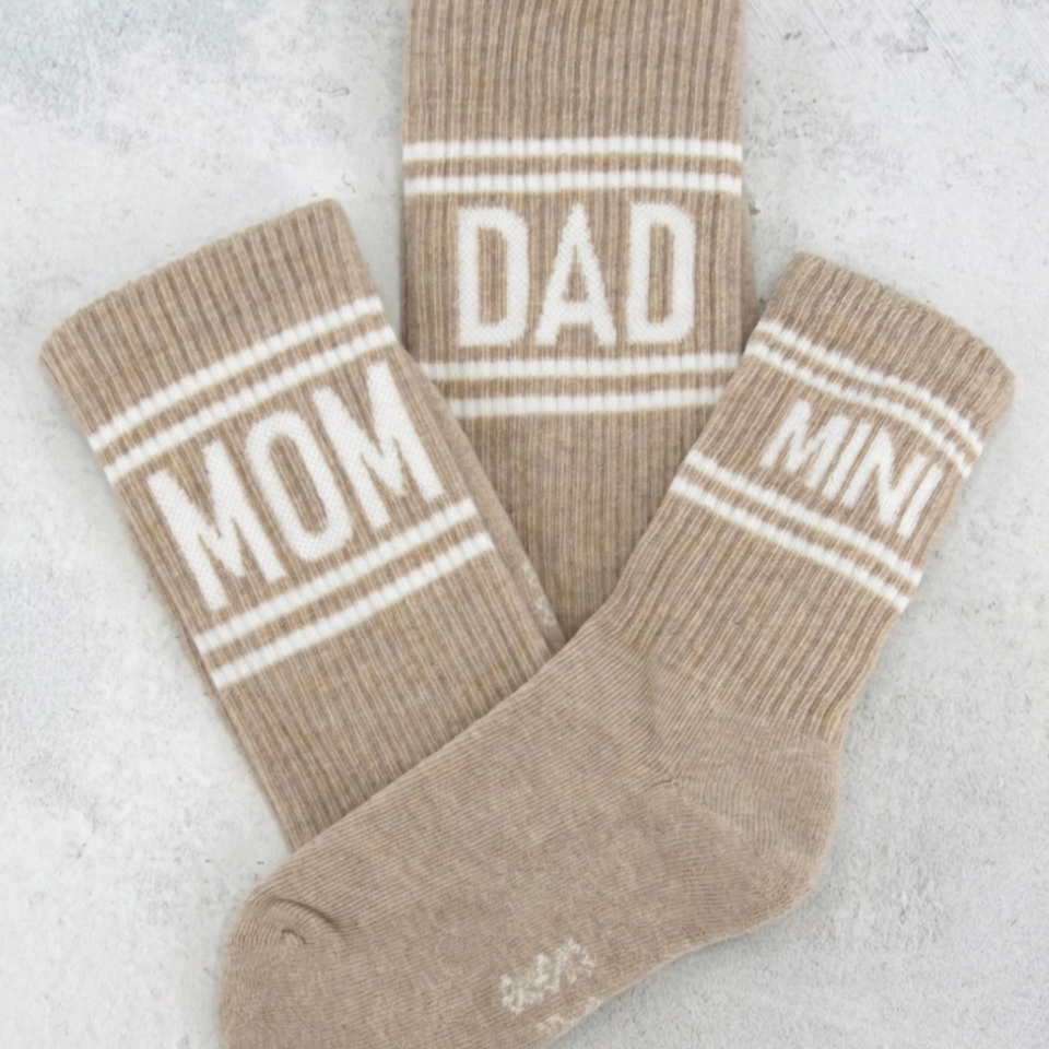 mom dad mini sokken beige
