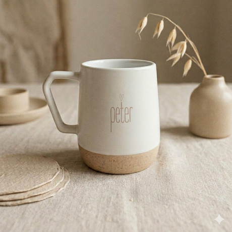 keramische mok peter mat wit