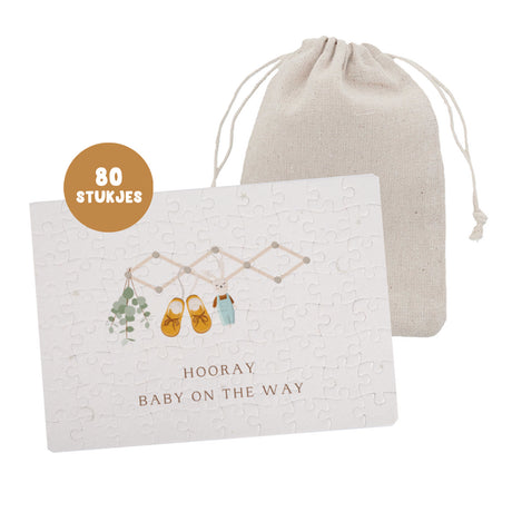 puzzel baby on the way zwangerschapsaankondiging 80 stukjes  little concept