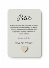 A6 postkaart wil jij mijn peter zijn