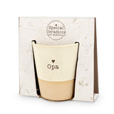 mok koffietas opa hartje keramisch beige