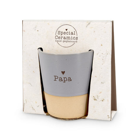mok koffietas papa hartje blauw keramisch