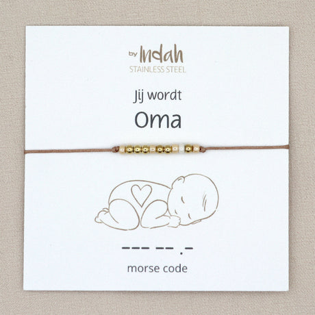 je wordt oma armband morse code