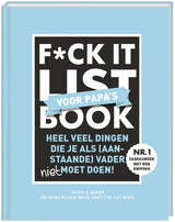 F*ck It List Book voor papa's van Jacob & Haver met lichtblauwe cover en zwart-witte titel