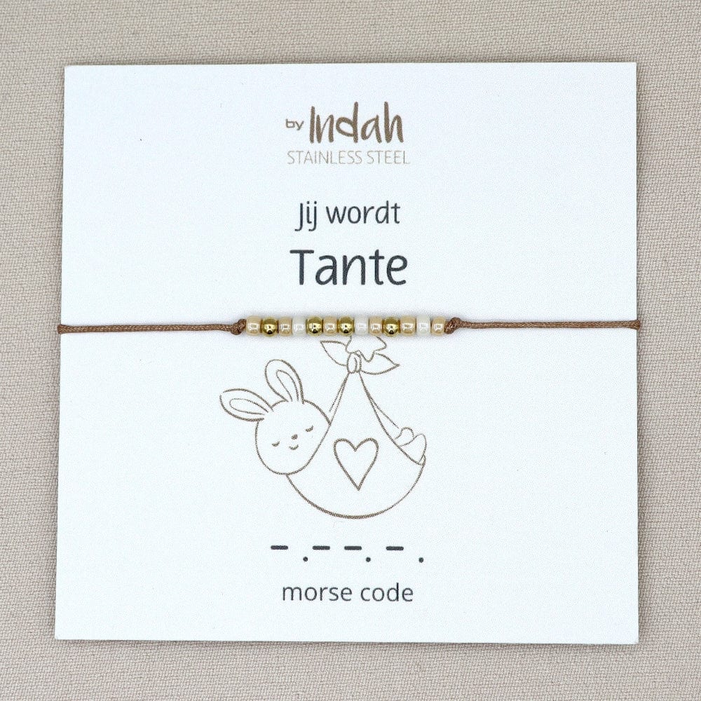 jij wordt tante armband morse code