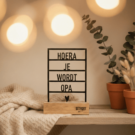 houten kader zwart hoera je wordt opa zwangerschapsaankondiging