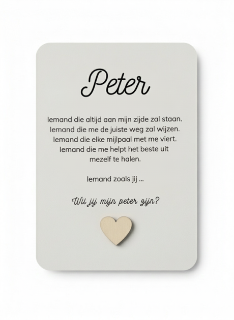 A6 postkaart wil jij mijn peter zijn