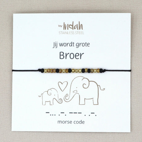 jij wordt grote broer armband morse code