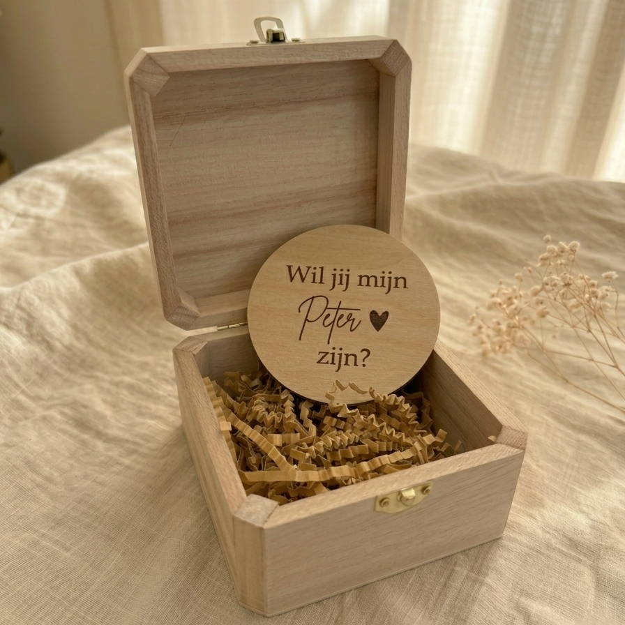 houten aankondingskistje wil jij mijn peter zijn 