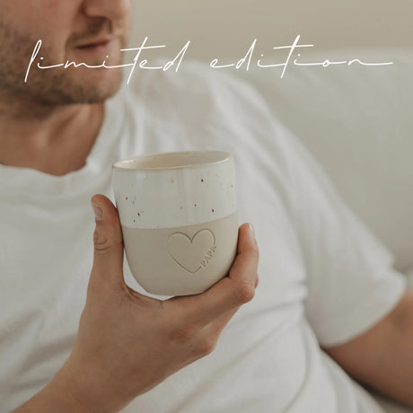 keramische mok papa koffietas papa beige wit eulenschnitt limited edition