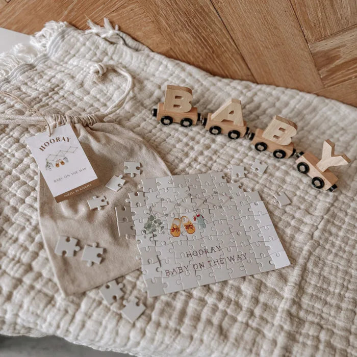 puzzel baby on the way zwangerschapsaankondiging 80 stukjes  little concept