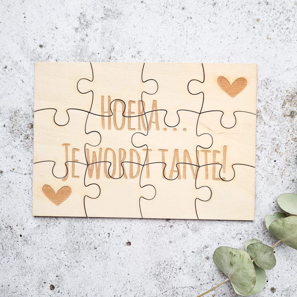 houten puzzel je wordt tante
