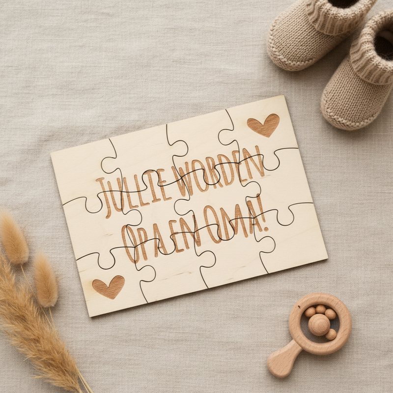 houten puzzel jullie worden opa en oma