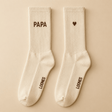 papa sokken papa kousen beige met hartje loones