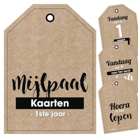 Mijlpaallkaarten '1ste jaar' (labels) - HelloBaby.be