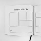 Invulboek Dag Kleine Ster, open bij ‘Dierbare berichten’ met lege kaders in verschillende formaten.