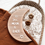 houten letterbord maan moon mijlpalenbord mijlpalen hout