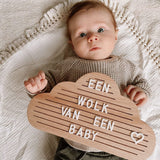 houten letterbord wolk cloud mijlpalenbord hout
