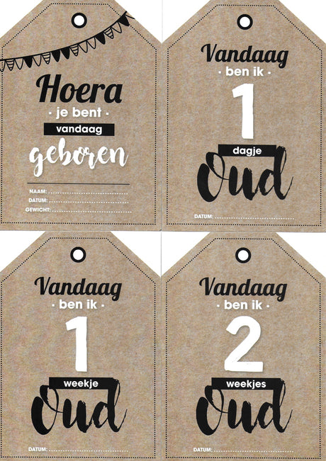 Mijlpaallkaarten '1ste jaar' (labels) - HelloBaby.be