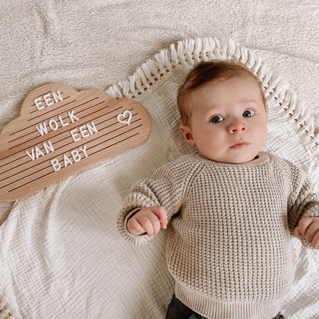 houten letterbord wolk cloud mijlpalenbord hout